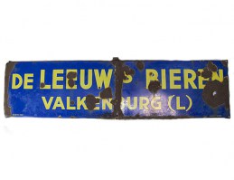emaille bord blauw rechthoek